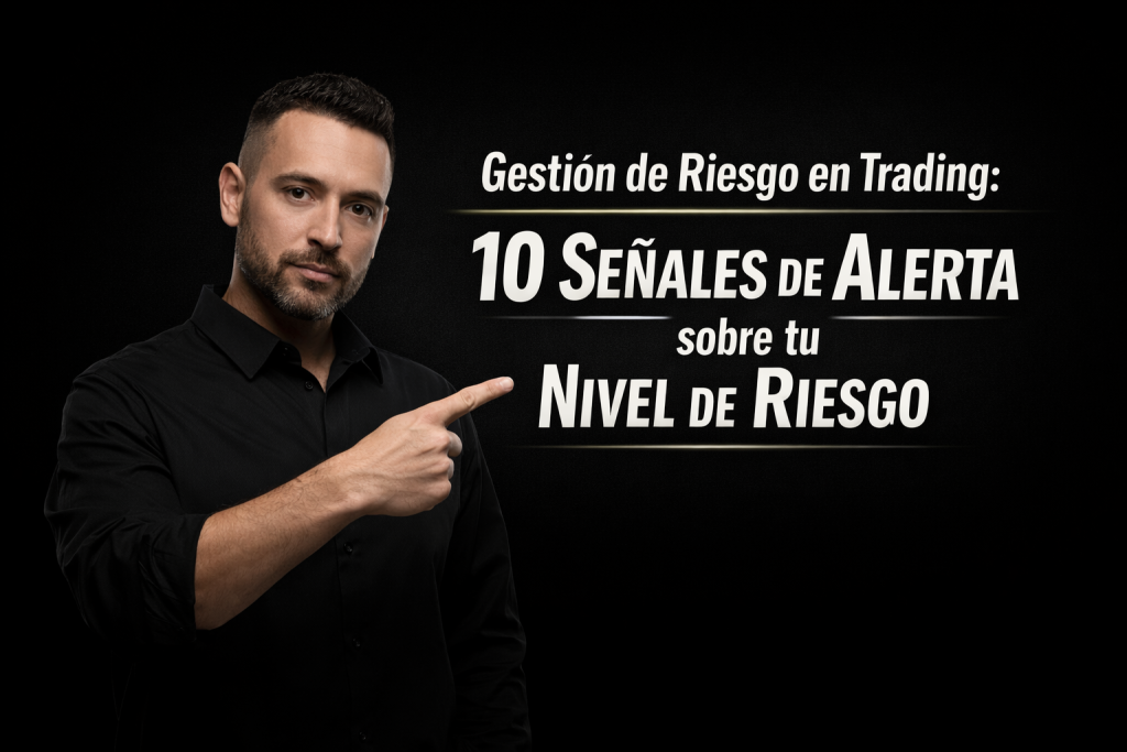 Gestión de riesgo en trading: señales de alerta que indican exceso de riesgo en una cuenta de trading gestión de riesgo en trading trader señalando advertencias sobre el nivel de riesgo en una cuenta de trading